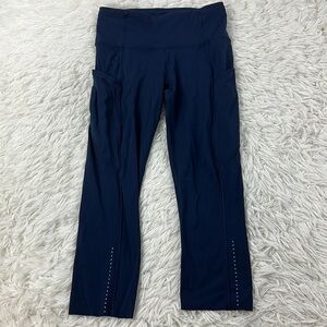 Lululemon Fast & Free Crop II *Nulux 19" True Navy
